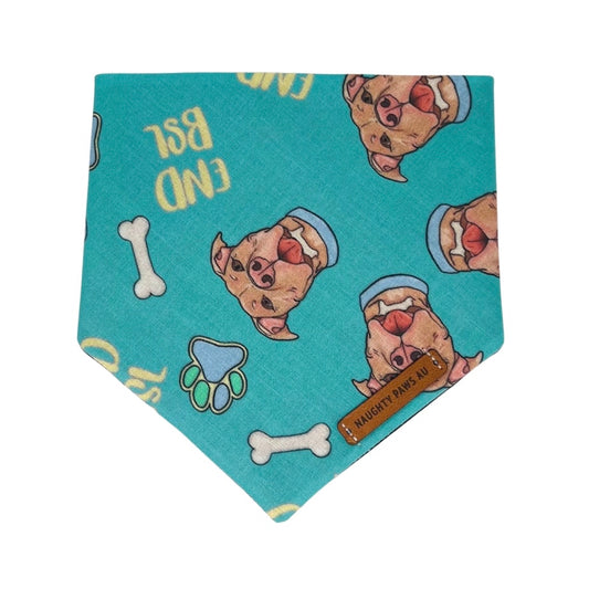 “END BSL" Pet bandana (AQUA)